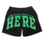 Online Ceramics Here Black Mesh Shorts