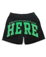 Online Ceramics Here Black Mesh Shorts