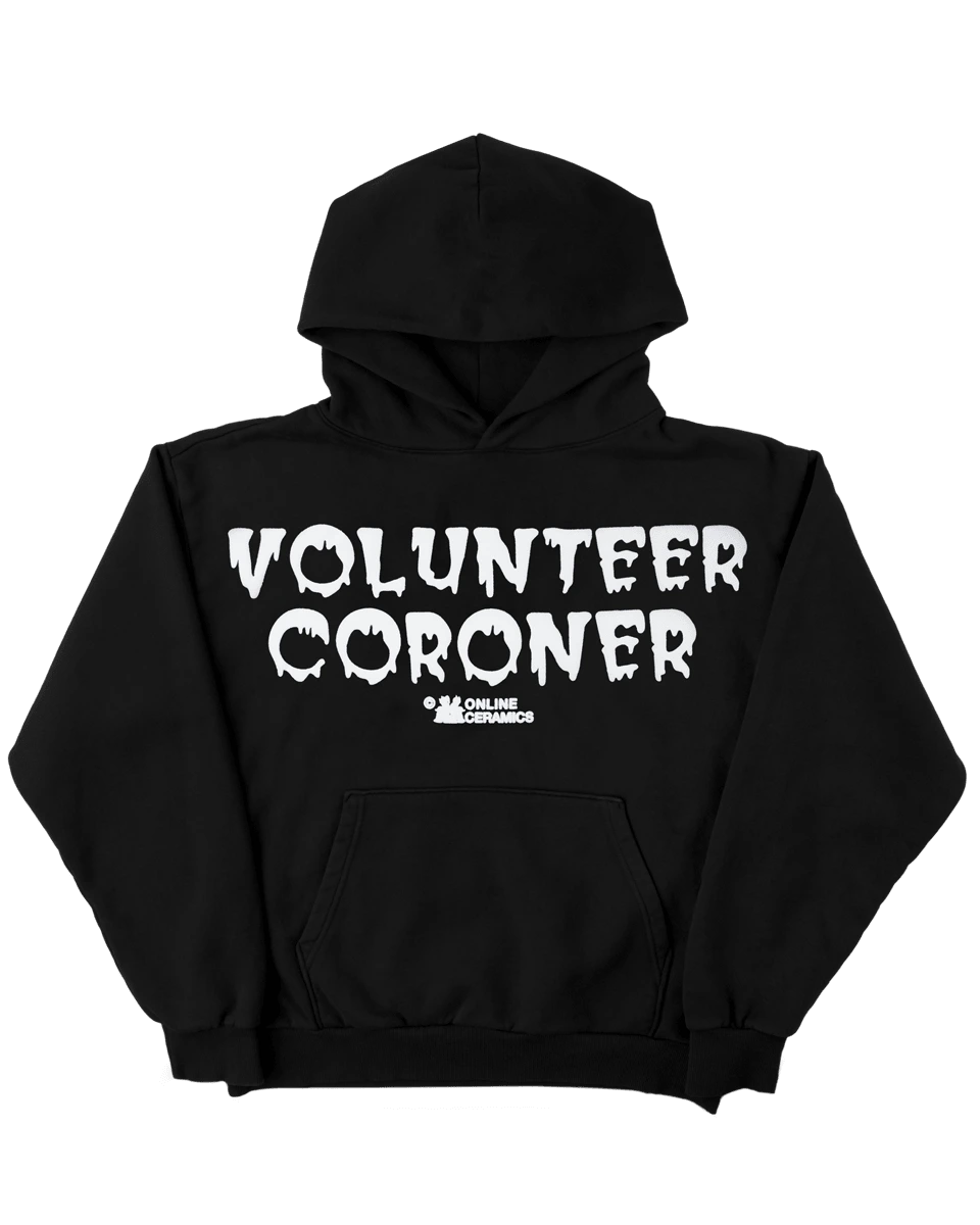 Online Ceramics Volunteer Coroner Black Hoodie Online Ceramics Volunteer Coroner Black Hoodie