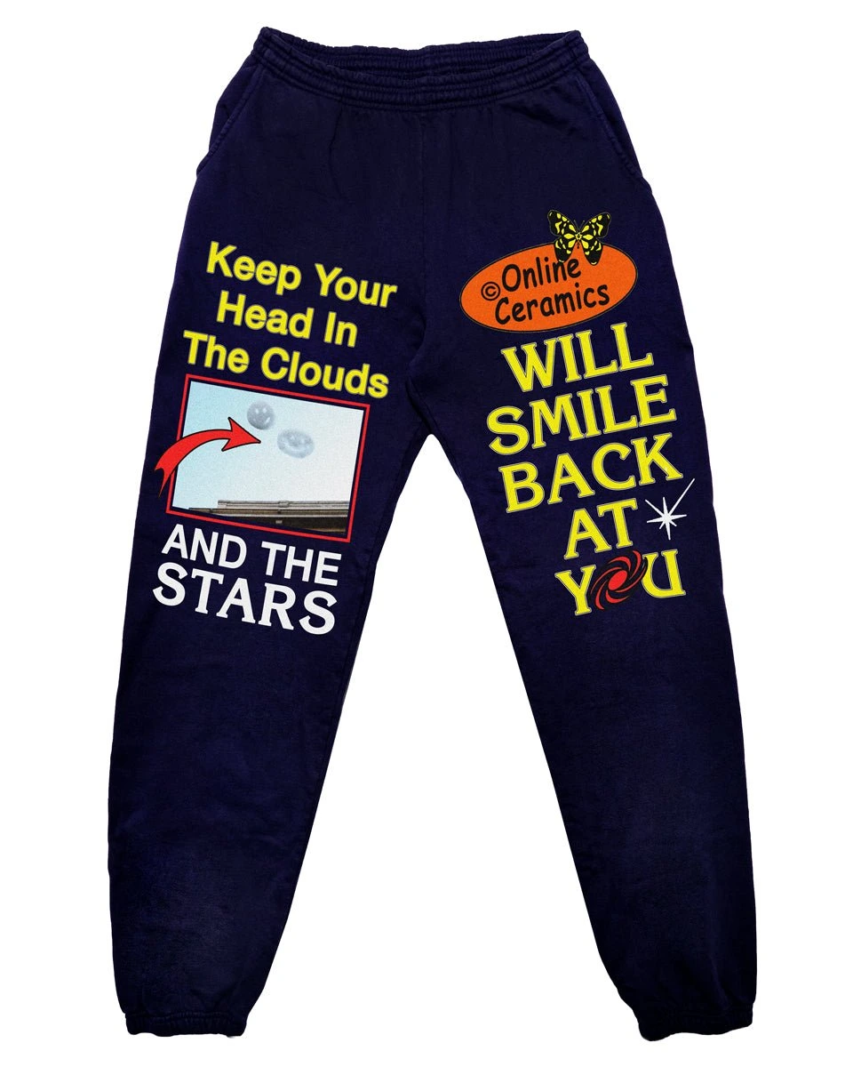 Online Ceramics Smiling Cloud Navy Sweats (14oz Heavy Fleece) Online Ceramics Smiling Cloud Navy Sweats (14oz Heavy Fleece)