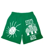 Online Ceramics Earth Song Green Mesh Shorts