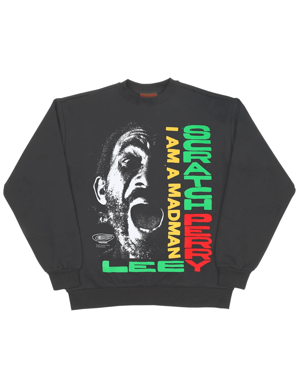 Online Ceramics Madman Off-Black Fleece Crewneck Online Ceramics Madman Off-Black Fleece Crewneck