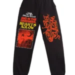 Online Ceramics Hearts Aglow Black Sweatpants (14oz Heavy Fleece)