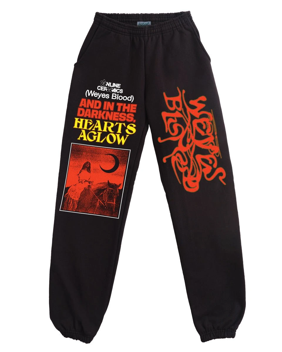 Online Ceramics Hearts Aglow Black Sweatpants (14oz Heavy Fleece) Online Ceramics Hearts Aglow Black Sweatpants (14oz Heavy Fleece)